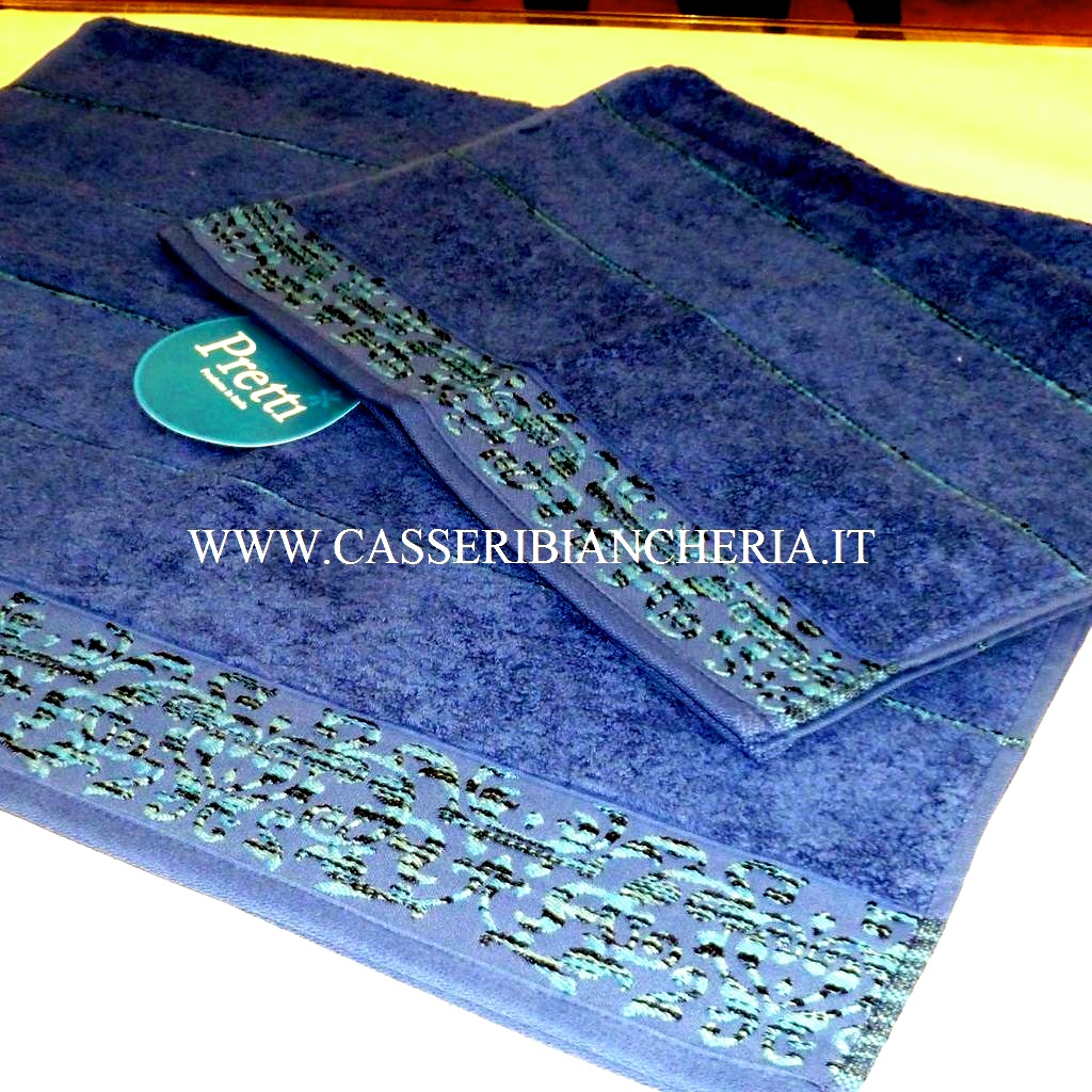 Caleffi Set Asciugamani Bagno 1+1 in Spugna di Cotone colore Verde - Golf
